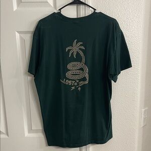 Lost Dark Green Tee with Snake Graphic